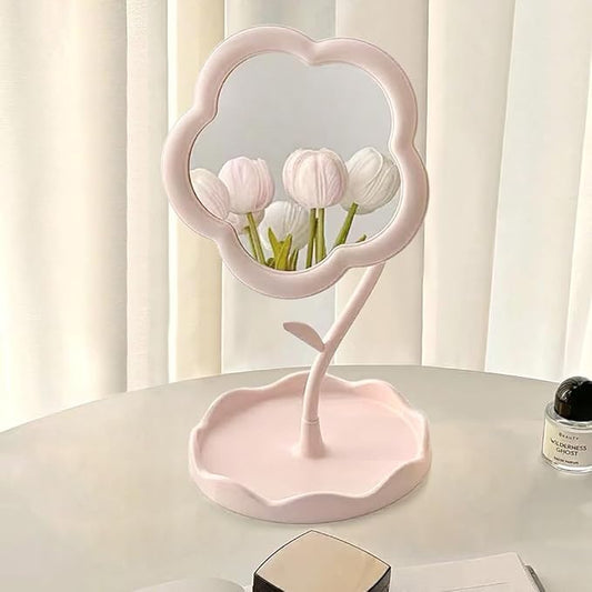 Flower Makeup Mirror | Aesthetic Vanity Mirror for Dressing Table & Decor