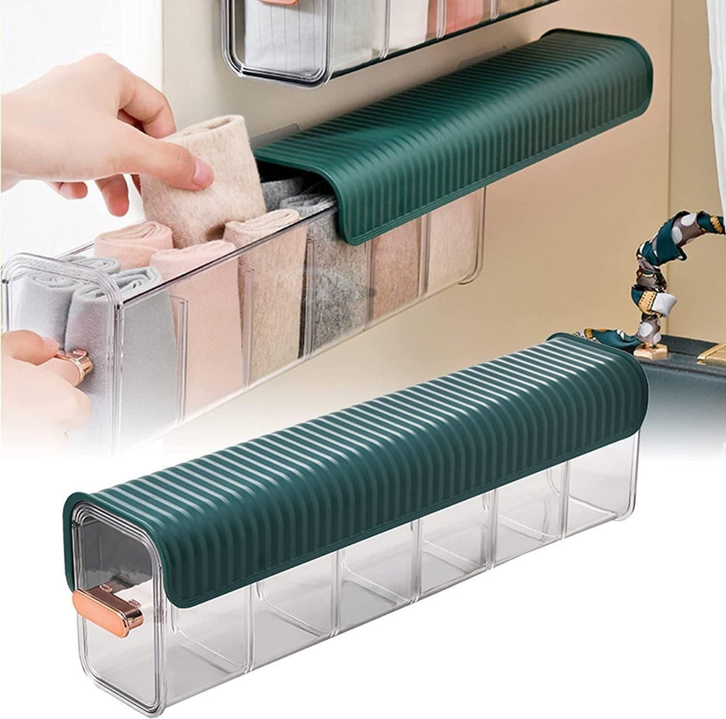 Wall Hanging Transparent Underwear Storage Box – Space-Saving Organizer