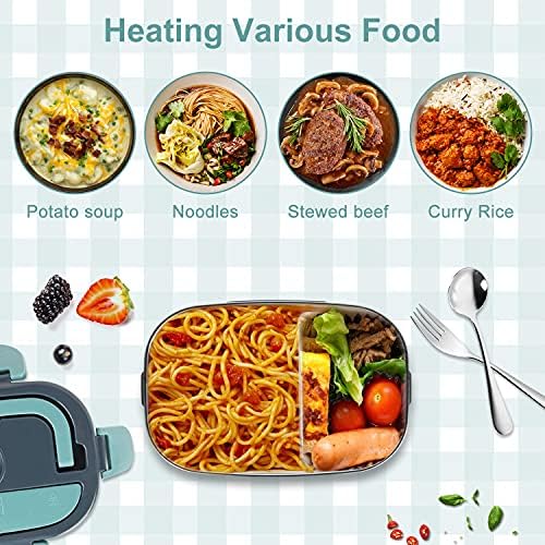 2-in-1 Electric Lunch Box with PTC Heating for Home, Office, and Car