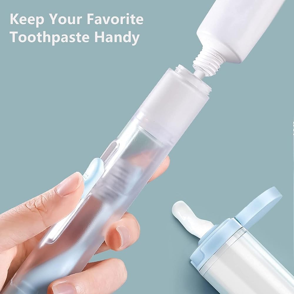 Travel Toothbrush with Toothpaste Storage | Compact, Leak-Proof & Reusable