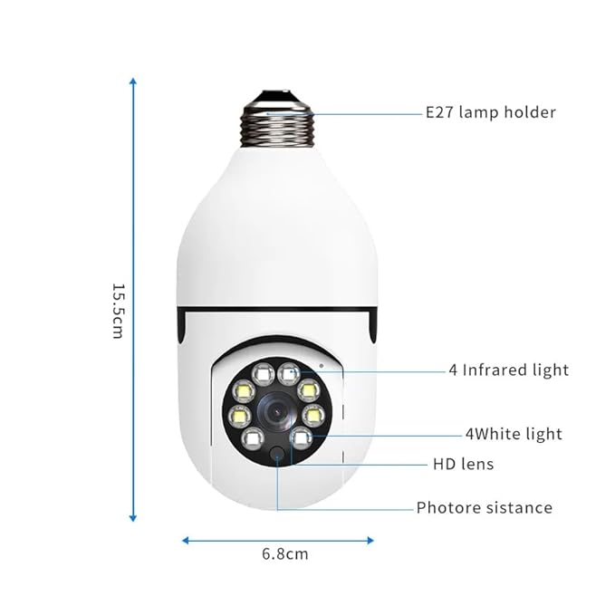 1080p HD Wireless Security Camera – 360° PTZ, Night Vision, Two-Way Talk