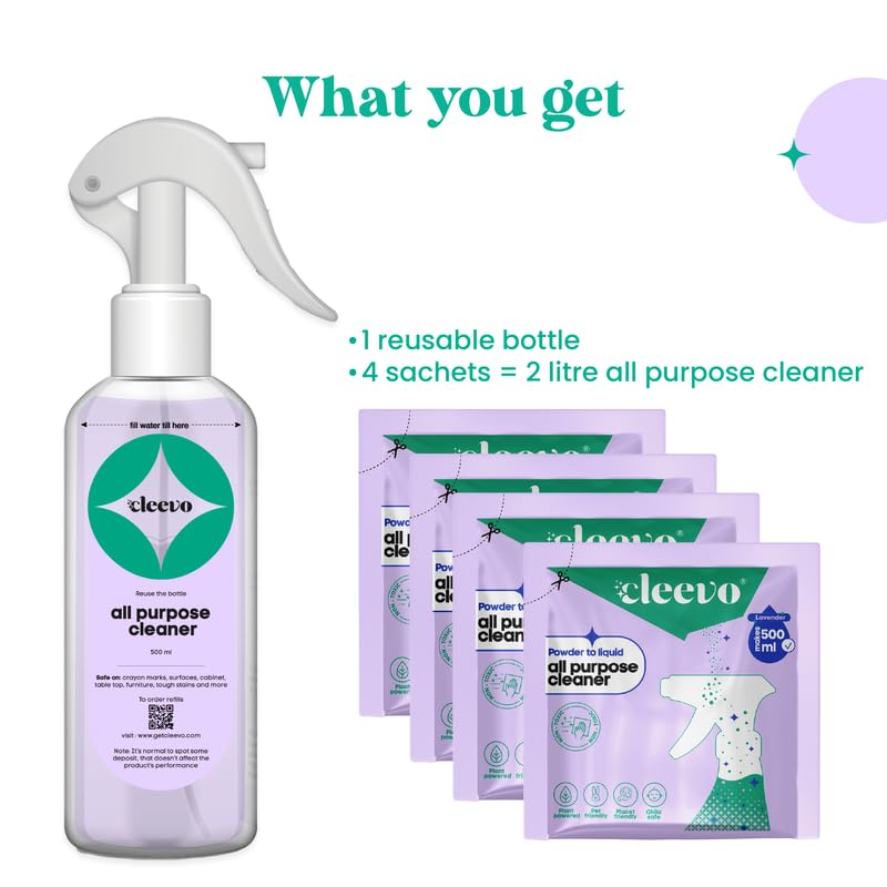 Cleevo All-Purpose Natural Cleaner | Non-Toxic, Eco-Friendly, Lavender Scent