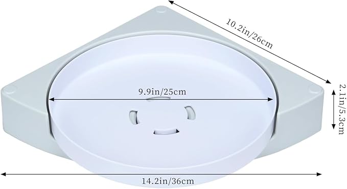 360° Rotating Shower Organizer | No-Drill Bathroom Corner Shelf | Rustproof & Space-Saving