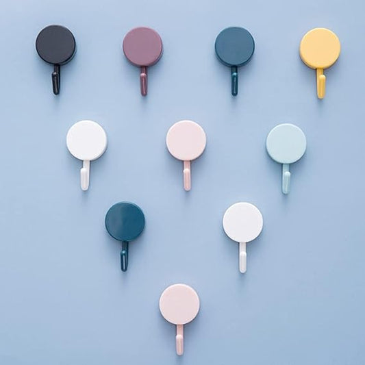 Boniry Multi-Color Adhesive Wall Hooks – Pack of 10