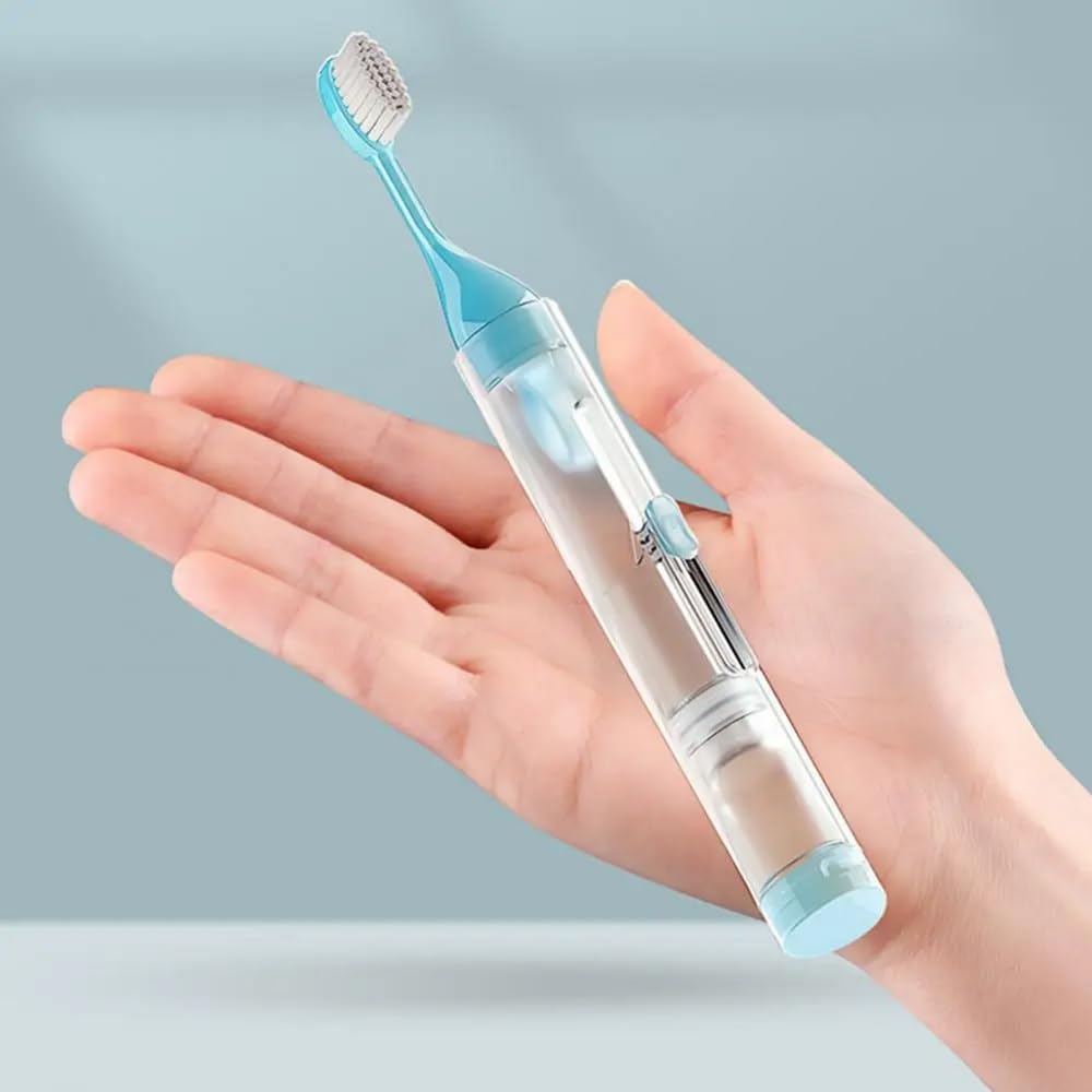 Travel Toothbrush with Toothpaste Storage | Compact, Leak-Proof & Reusable