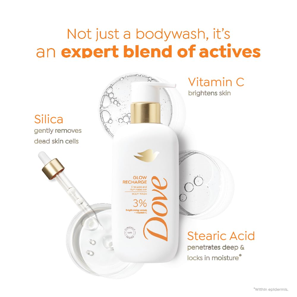 Exfoliating Brightening Body Wash with Vitamin C & 3% Serum | Sulfate-Free, Plant-Based