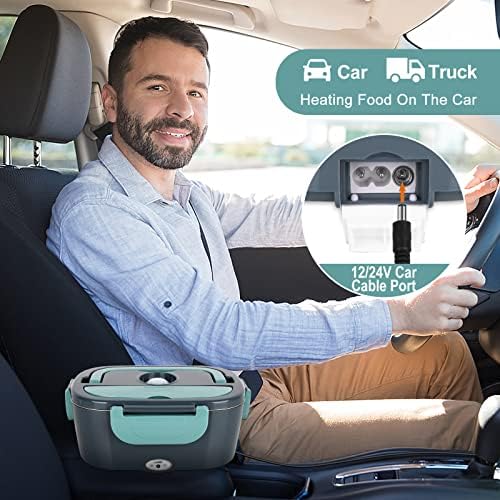2-in-1 Electric Lunch Box with PTC Heating for Home, Office, and Car
