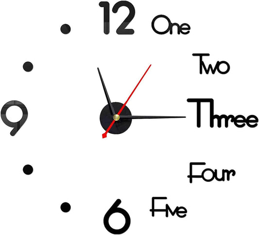Modern DIY 3D Wall Clock for Living Room | Silent Large Frameless Clock Decor