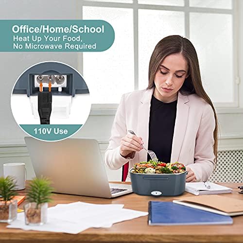 2-in-1 Electric Lunch Box with PTC Heating for Home, Office, and Car