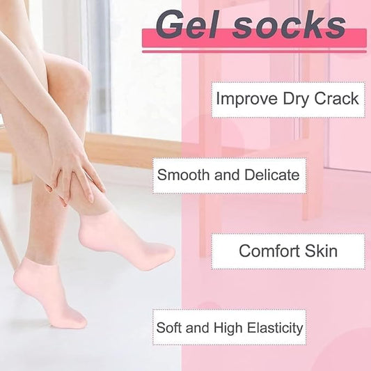 Moisturizing Silicone Socks for Cracked Feet - Reusable & Enriched with Essential Oils