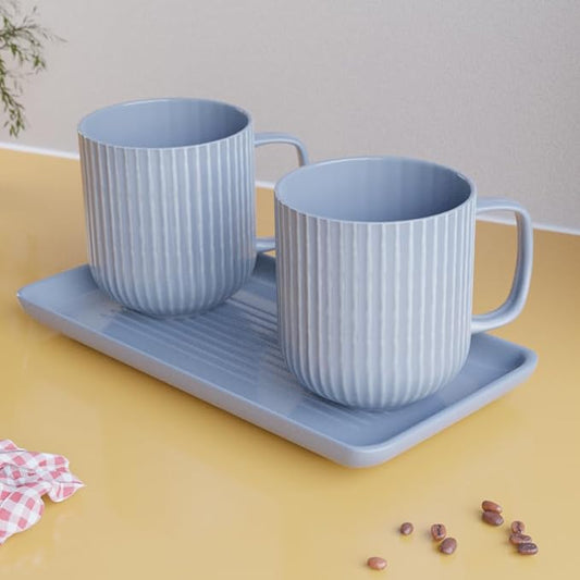 Handmade Ceramic Cup & Tray Set – Gift for Birthday, Diwali, Valentine’s Day