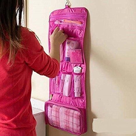 Portable Hanging Makeup Bag – Foldable Toiletry Organizer for Travel | Assorted Colors