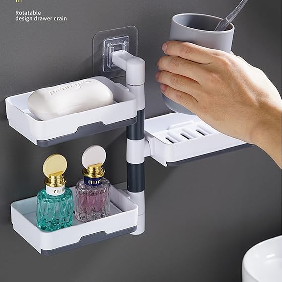 Wall Mounted Shower Soap Dish with Powerful Suction Cup - Space Saver
