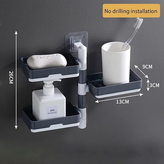 Wall Mounted Shower Soap Dish with Powerful Suction Cup - Space Saver