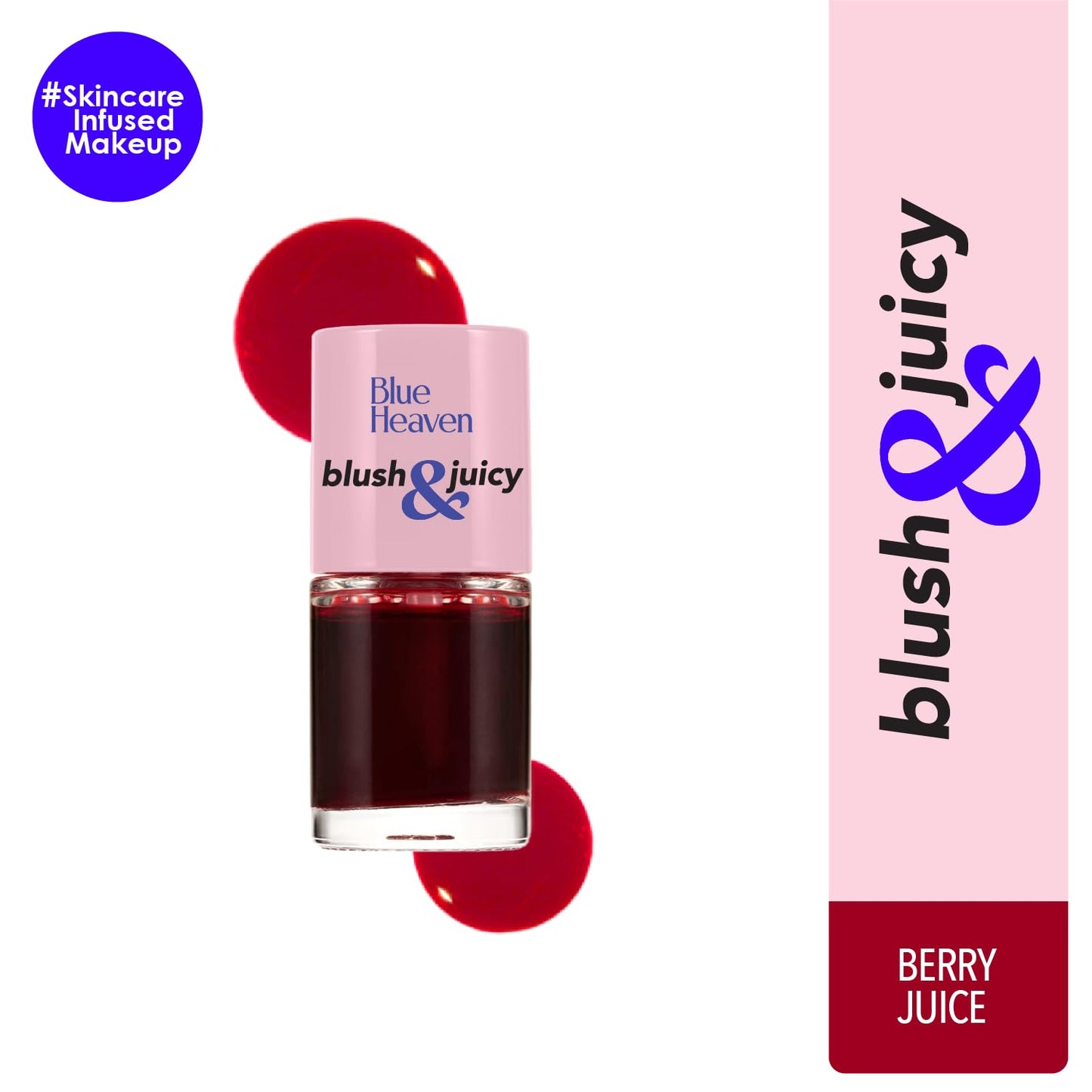 Blue Heaven Lip & Cheek Tint | 3-in-1 Liquid Blush | Pomegranate & Strawberry | Long-Lasting | All Skin Types