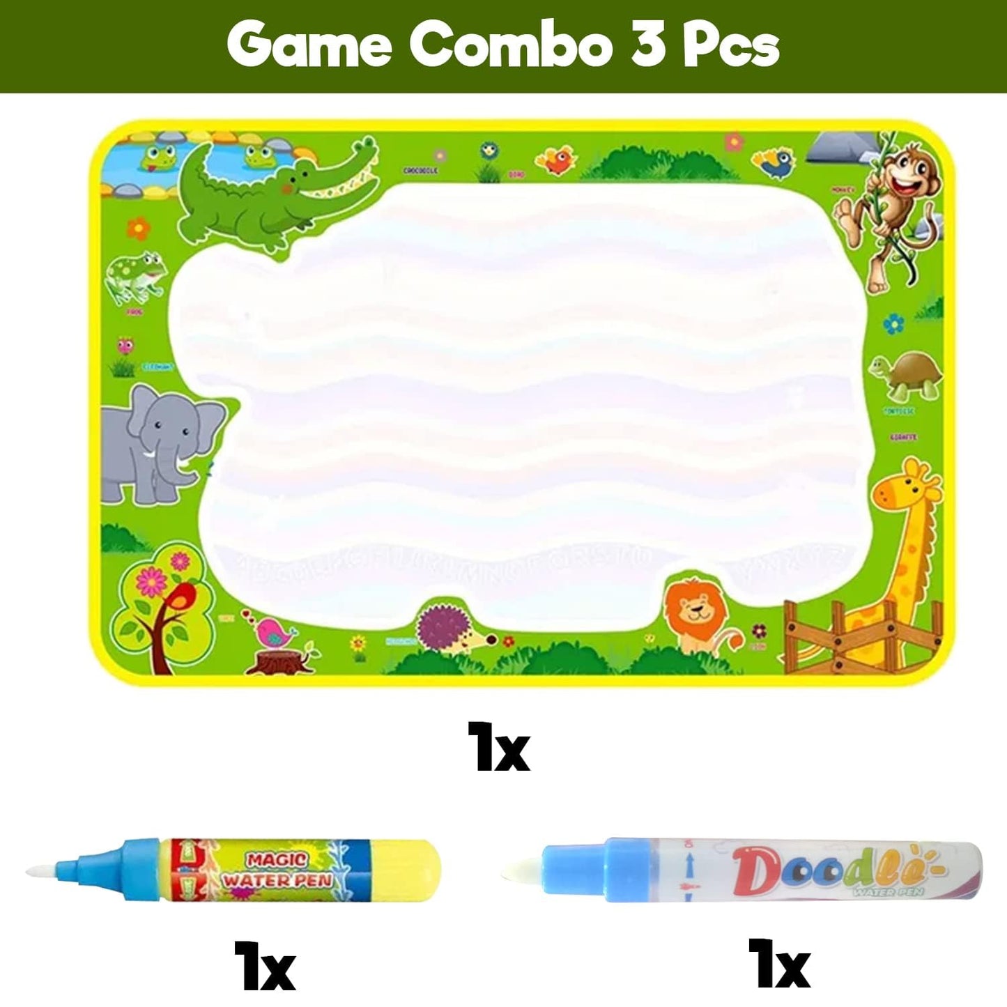 Water Doodle Mat for Kids | Mess-Free Reusable Magic Drawing Board with Pens