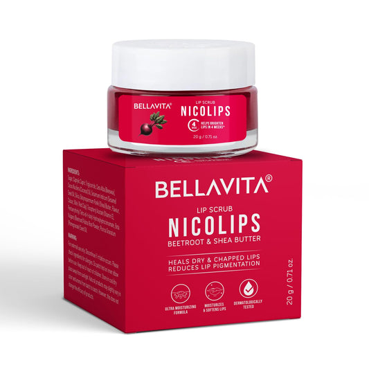 NicoLips Lip Lightening Scrub Balm – For Dark, Tanned & Nicotine-Affected Lips
