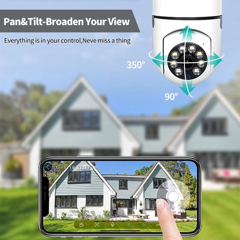 1080p HD Wireless Security Camera – 360° PTZ, Night Vision, Two-Way Talk