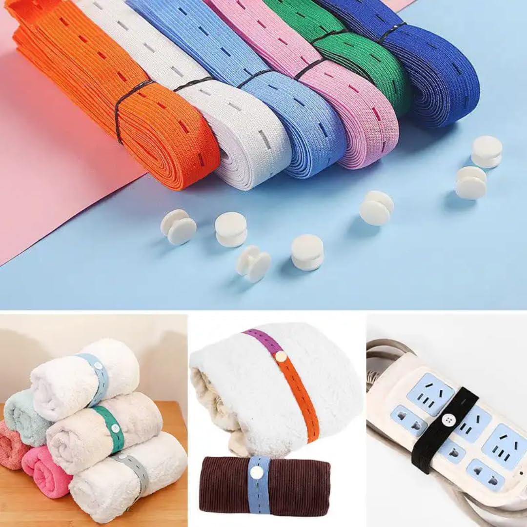 20-Piece Multi-Color Elastic Bands Set | Reusable Travel & Home Organizer | Space-Saving Straps