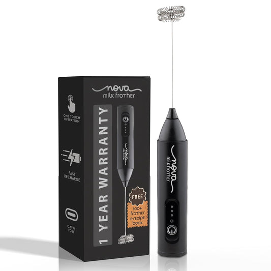 Rechargeable Milk Frother with Dual Spring & 3 Speed Modes | Whisper-Quiet Nova Coffee Beater
