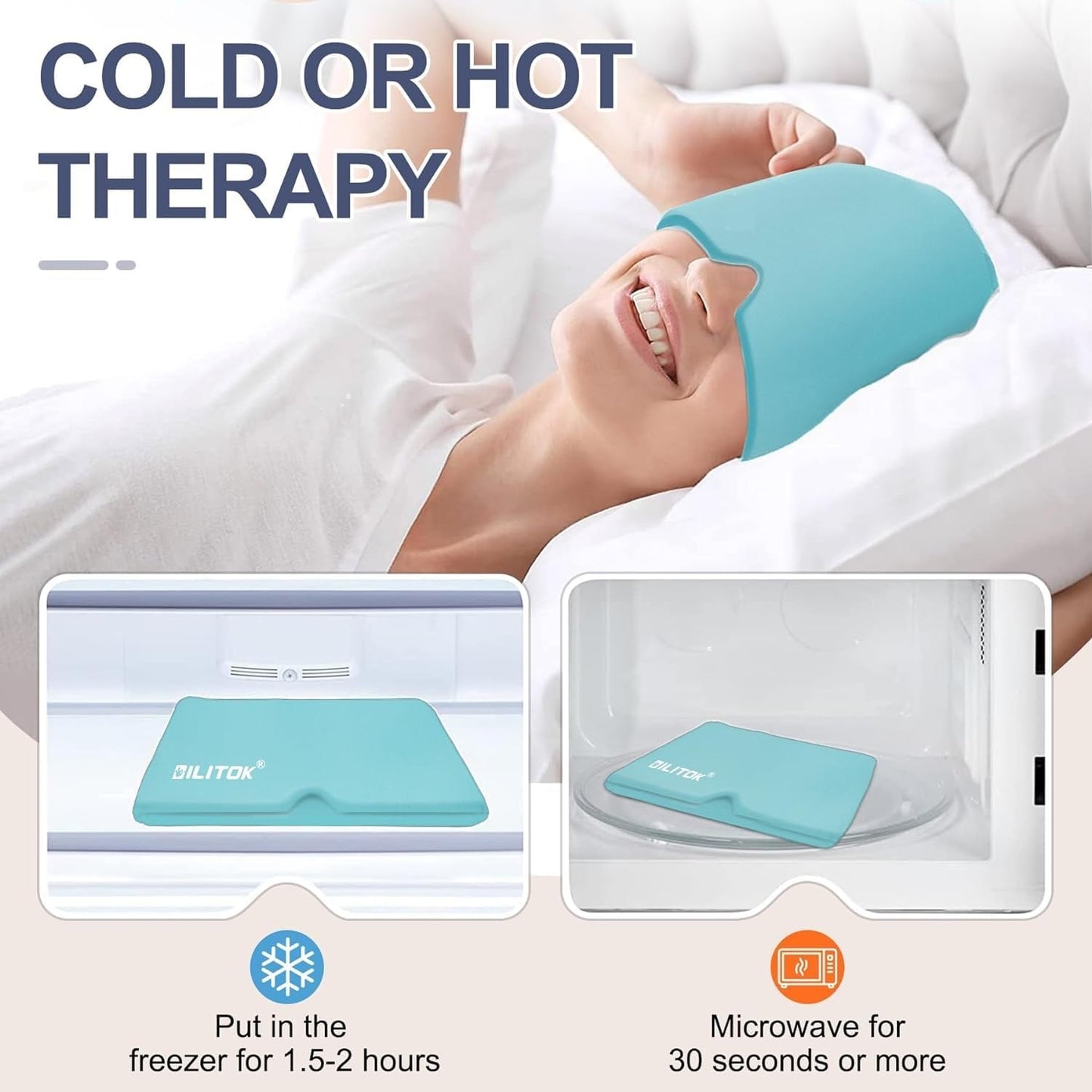 Migraine Ice Head Wrap – Stretchable Gel Hat for Migraine & Headache Relief | 360° Cold Therapy Cap