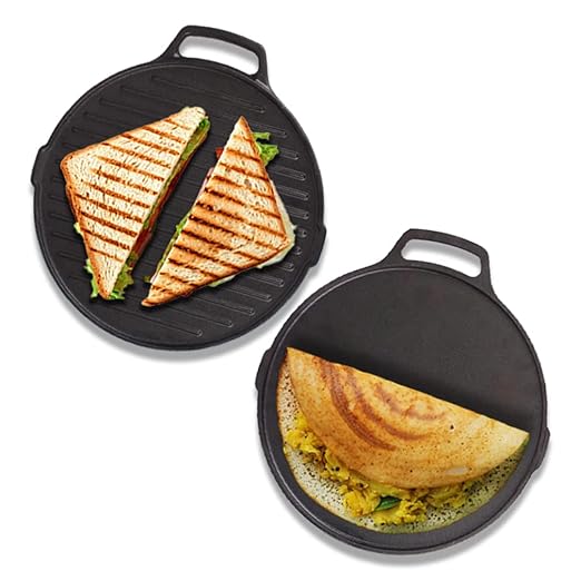Cast Iron Grill Pan – Pre-Seasoned, Healthy, and Durable for Tasty Meals