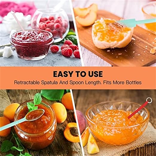 Upgraded Mini Silicone Retractable Spatula & Spoon Set – Perfect for Kitchen & Beauty Use