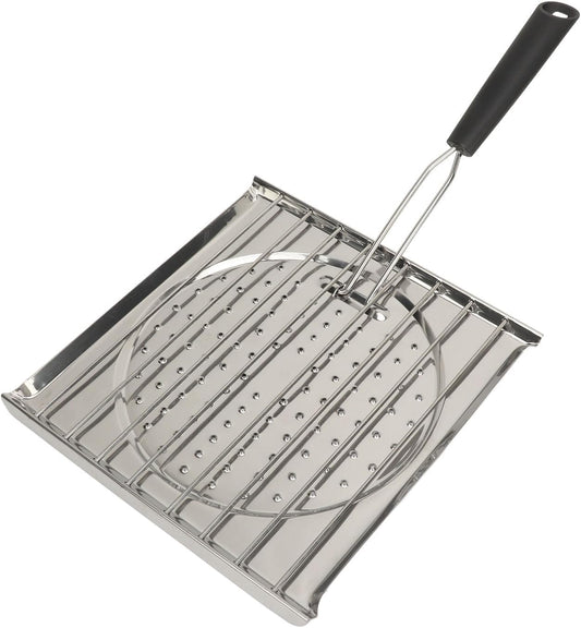 Square Griddle Pan with Foldable Handle – Portable BBQ & Grill Plate | Multi-Purpose Cookware