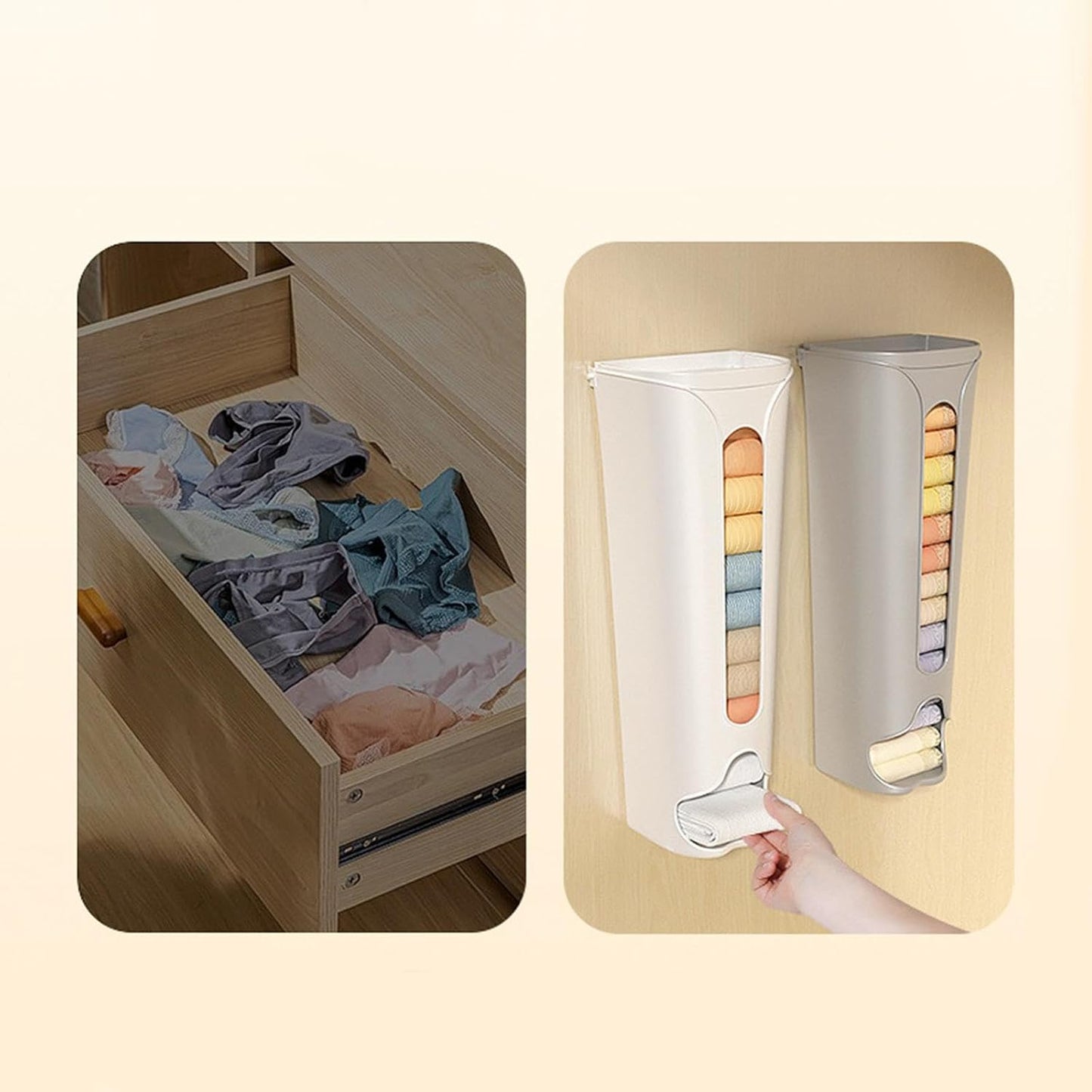 Wall-Mounted Panties Organizer – Space-Saving, No-Drill Storage Solution