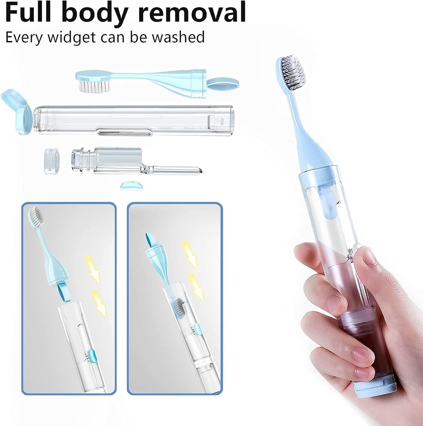 Travel Toothbrush with Toothpaste Storage | Compact, Leak-Proof & Reusable