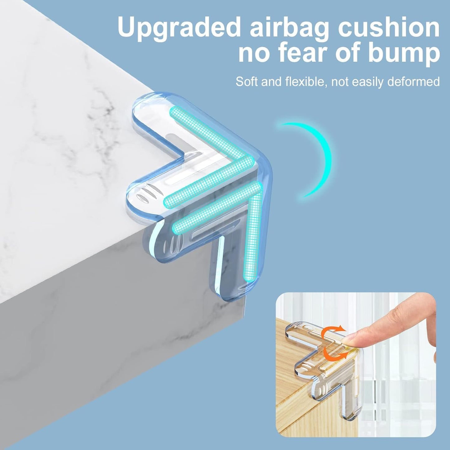 Baby Safety Corner Protectors | Clear Edge Guards for Furniture with Strong Adhesive