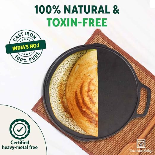 Cast Iron Grill Pan – Pre-Seasoned, Healthy, and Durable for Tasty Meals