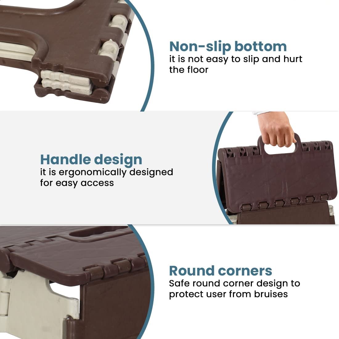 SANWALSA Foldable Step Stool – 12 Inch Height | 90kg Capacity | Compact & Safe Design