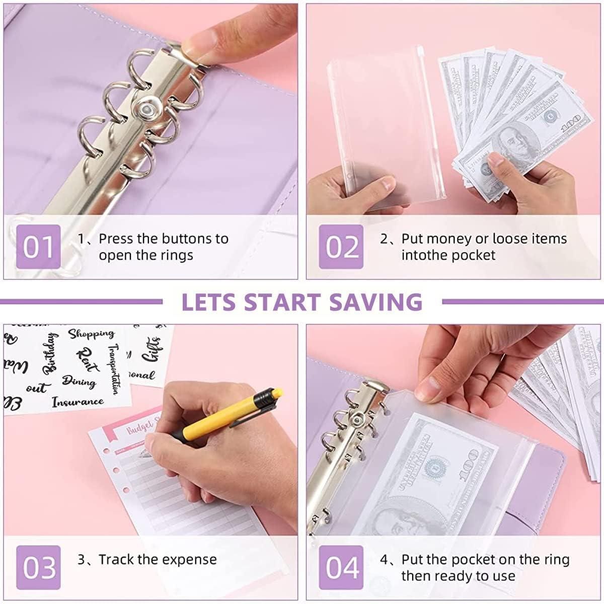 Money Saver Budget Ring Binder Notebook | Faux Leather | Waterproof