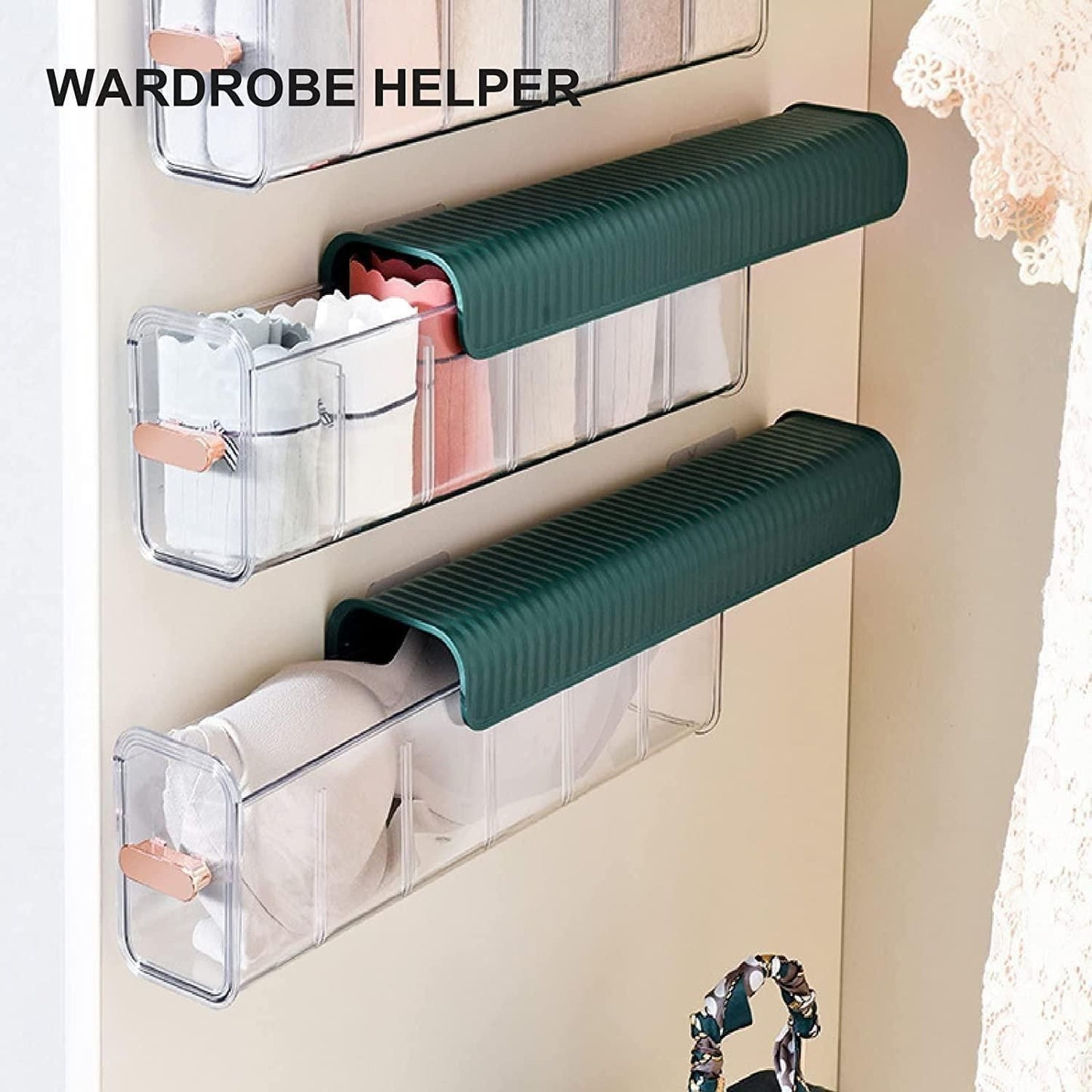 Wall Hanging Transparent Underwear Storage Box – Space-Saving Organizer