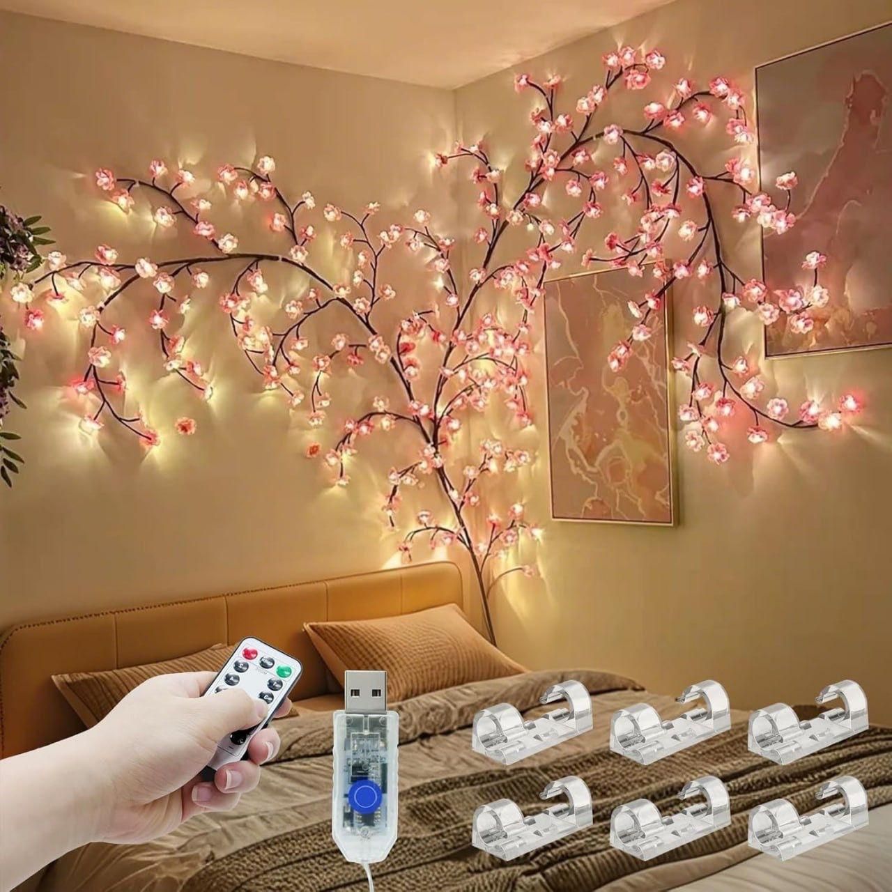 Cherry LED Tree Branch Lights | Decorative Indoor LED Lights for Home Decor