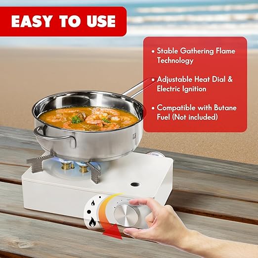 Portable Butane Camping Stove with Carry Case – Compact Outdoor Cooking Solution