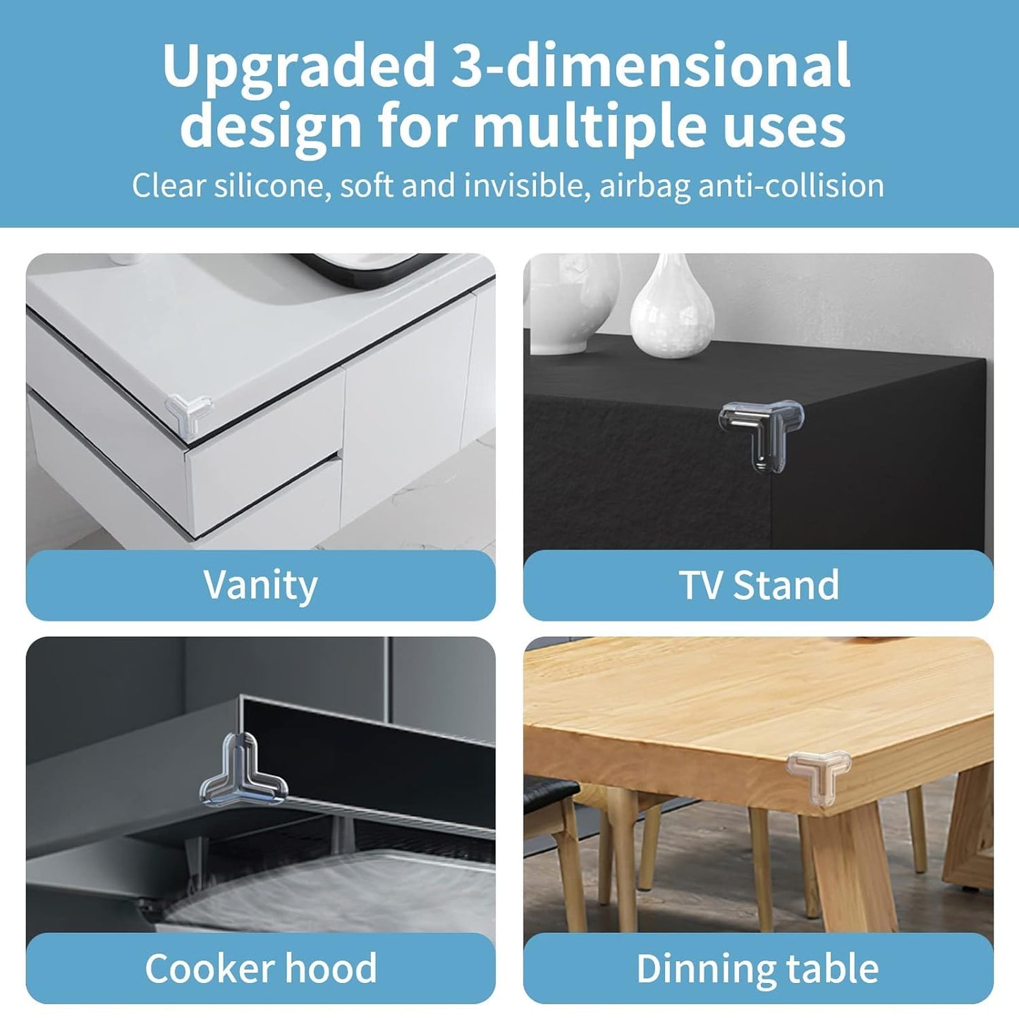 Baby Safety Corner Protectors | Clear Edge Guards for Furniture with Strong Adhesive