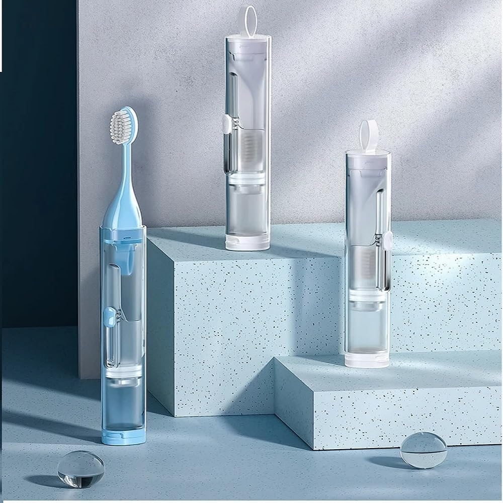 Travel Toothbrush with Toothpaste Storage | Compact, Leak-Proof & Reusable