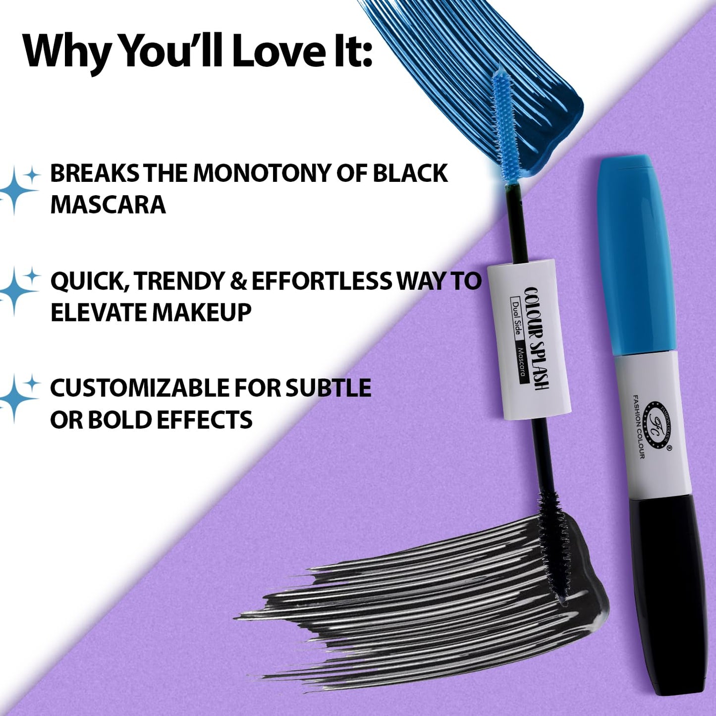 2-in-1 Dual-Sided Mascara for Length & Volume | Smudge-Free, Clump-Free, Intense Black Finish