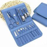 10-in-1 Stainless Steel Manicure Set with PU Leather Case – Travel-Friendly