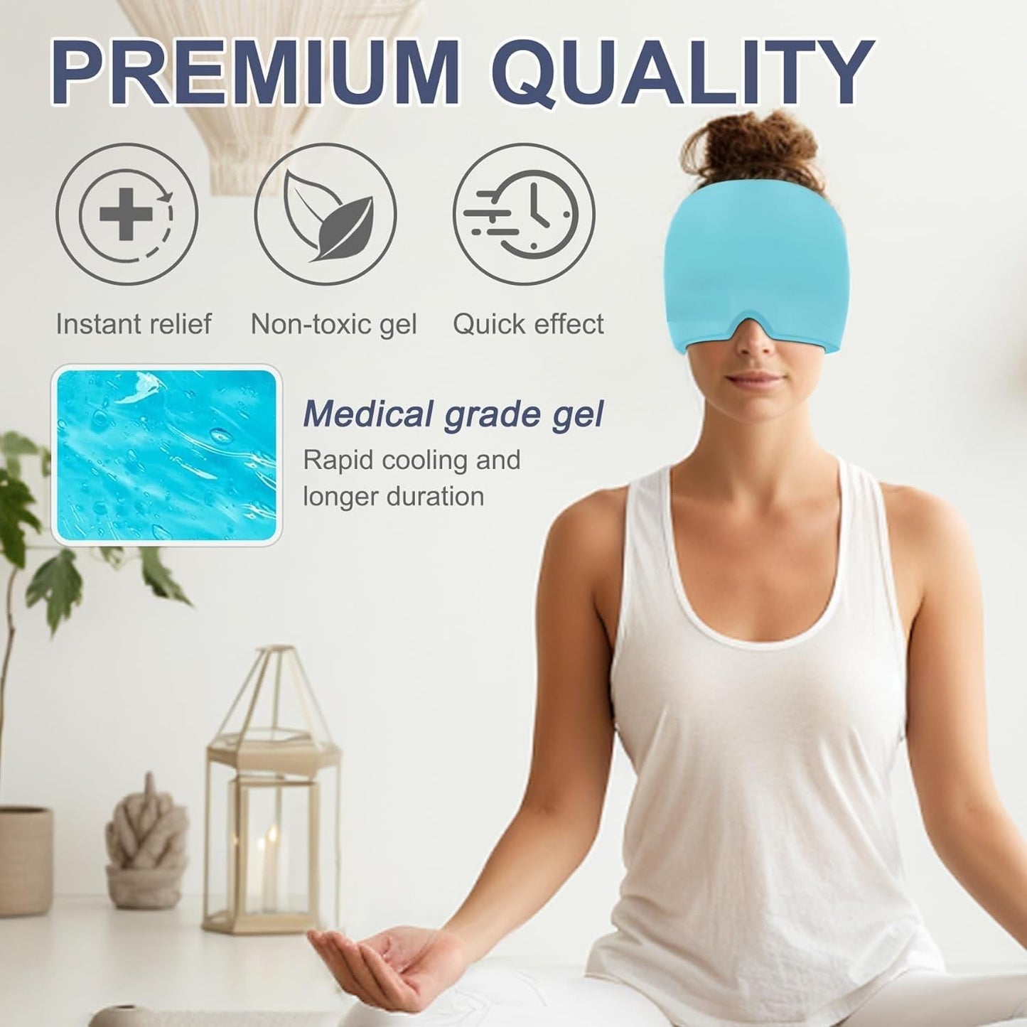 Migraine Ice Head Wrap – Stretchable Gel Hat for Migraine & Headache Relief | 360° Cold Therapy Cap