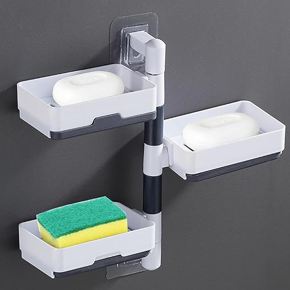 Wall Mounted Shower Soap Dish with Powerful Suction Cup - Space Saver