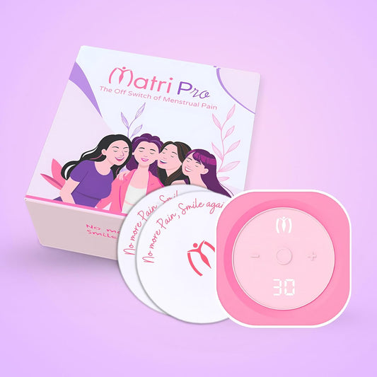 Matri Period Pain Relief Device – Advanced TENS & ComfortWave Technology | 30 Intensity Levels | Drug-Free Cramp Relief