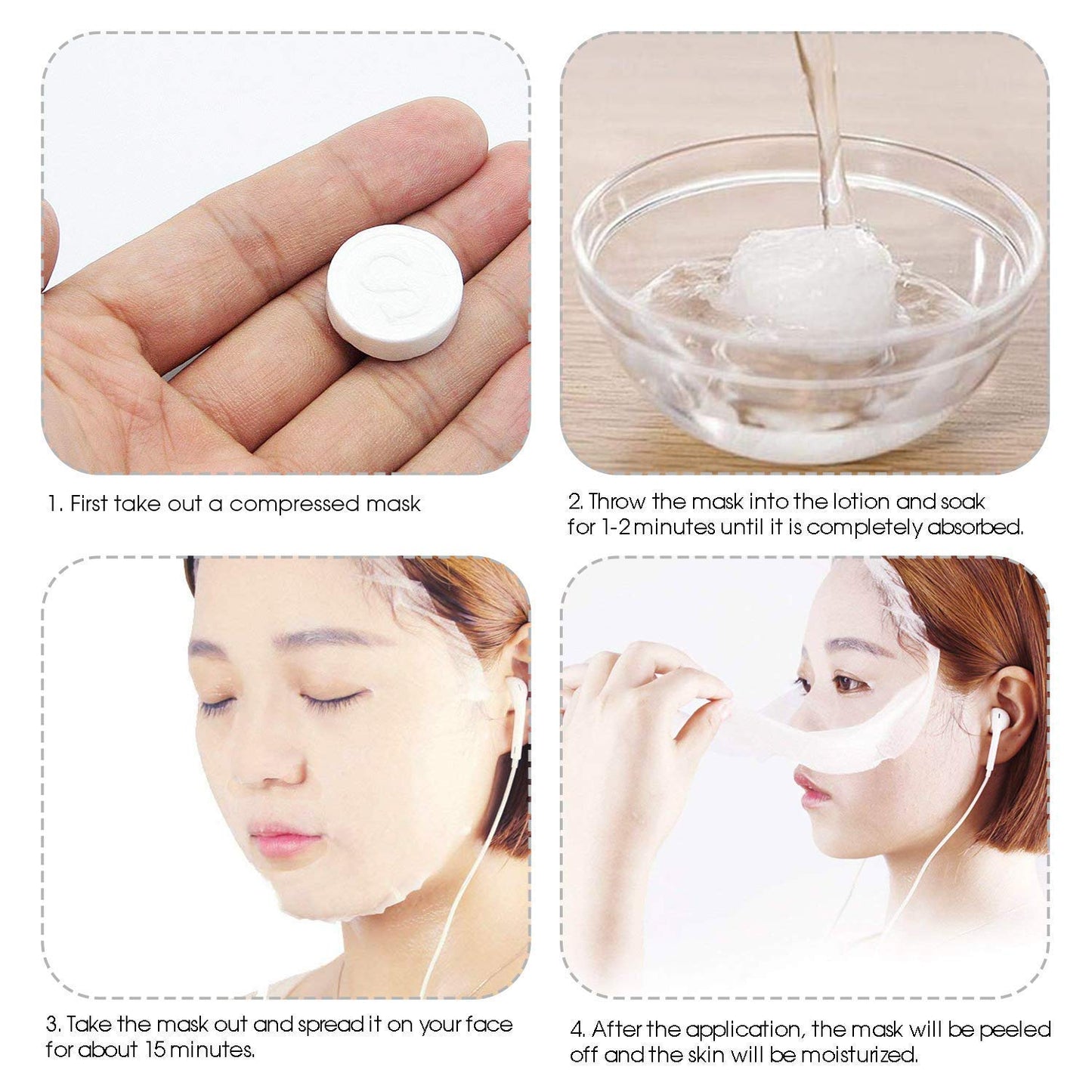 Compressed Facial Sheet Mask – DIY Skincare | Travel-Friendly & Highly Absorbent