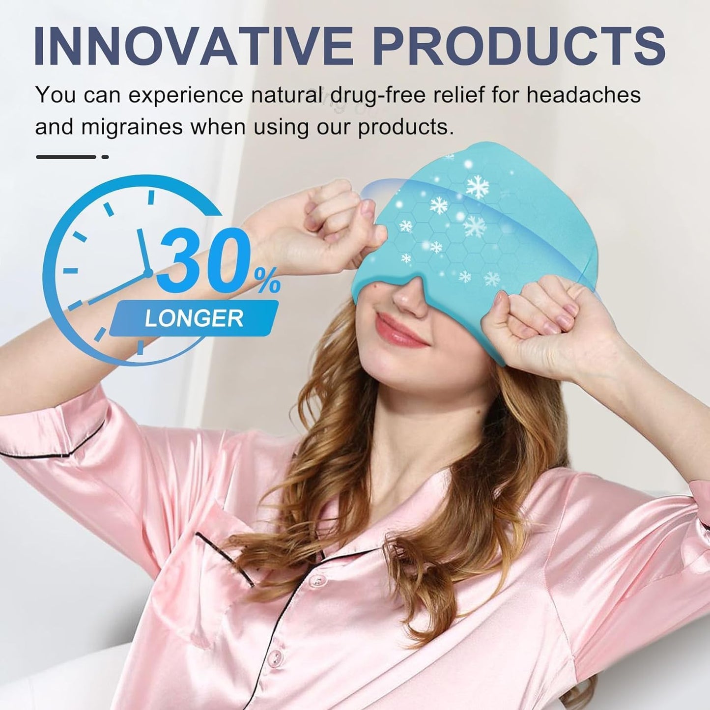Migraine Ice Head Wrap – Stretchable Gel Hat for Migraine & Headache Relief | 360° Cold Therapy Cap