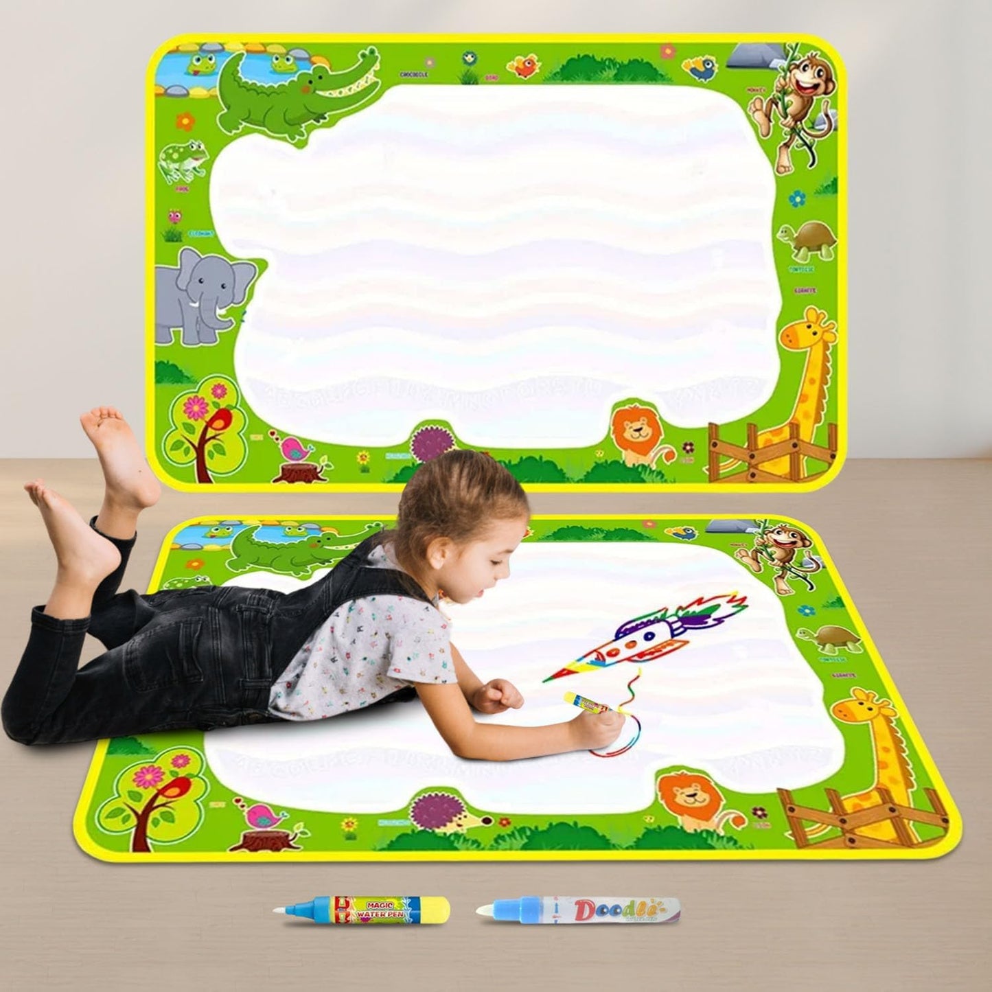 Water Doodle Mat for Kids | Mess-Free Reusable Magic Drawing Board with Pens