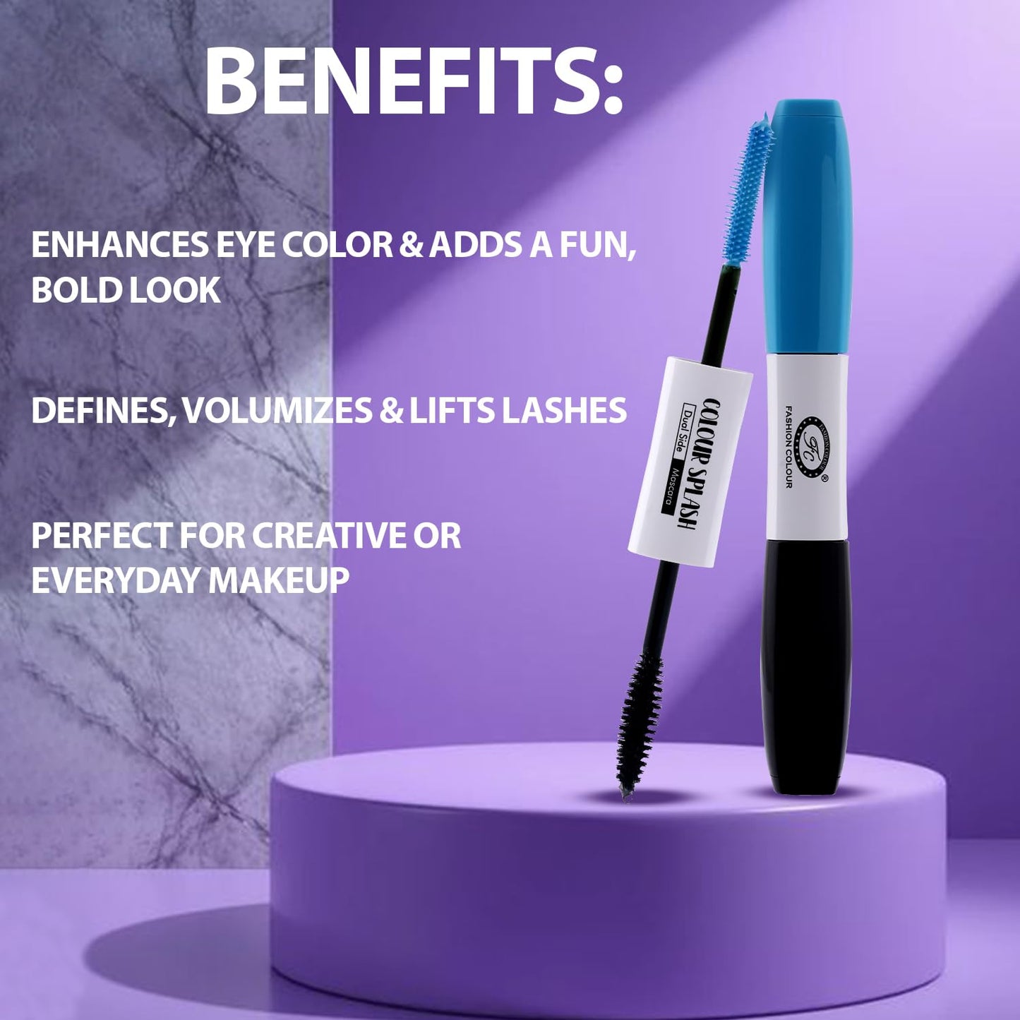 2-in-1 Dual-Sided Mascara for Length & Volume | Smudge-Free, Clump-Free, Intense Black Finish