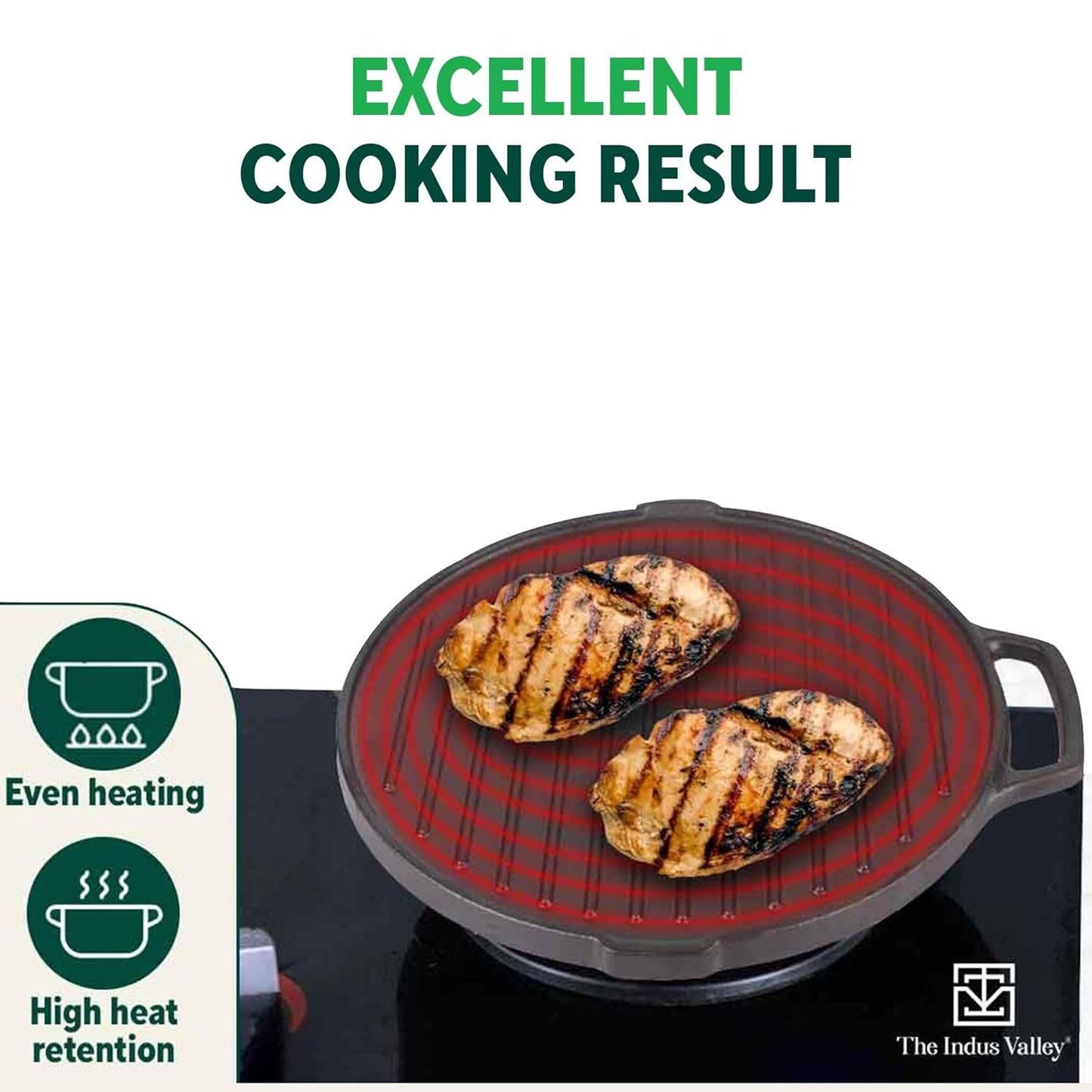 Cast Iron Grill Pan – Pre-Seasoned, Healthy, and Durable for Tasty Meals