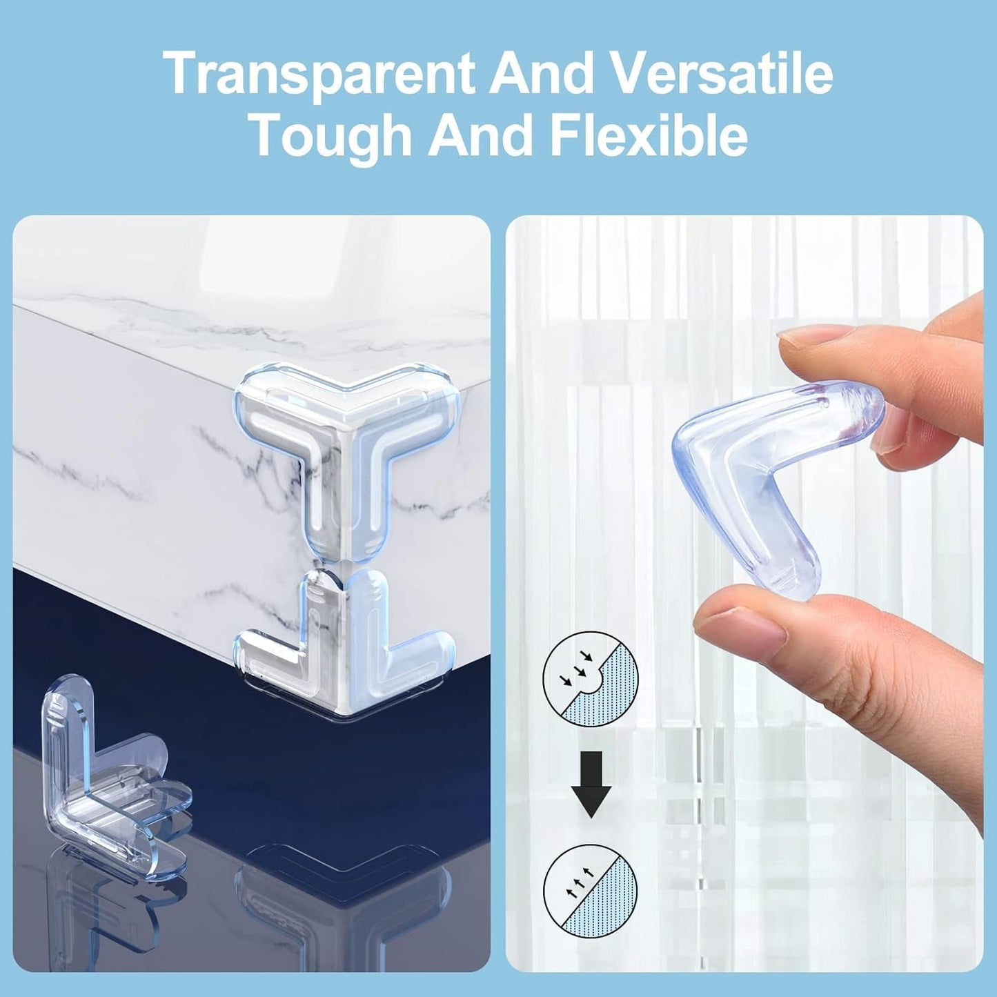 Baby Safety Corner Protectors | Clear Edge Guards for Furniture with Strong Adhesive